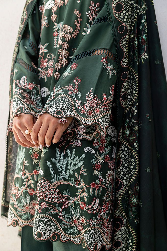 Cross Stitch | Cotton Satin 25 | GREEN ORNATE by Cross Stitch - Designer Dress  - Type : Ladies Clothes - Available at Libayah - 100% Original 