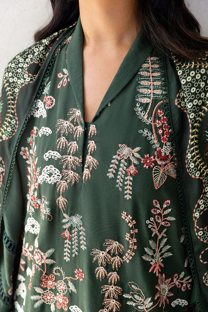 Cross Stitch | Cotton Satin 25 | GREEN ORNATE by Cross Stitch - Designer Dress  - Type : Ladies Clothes - Available at Libayah - 100% Original 