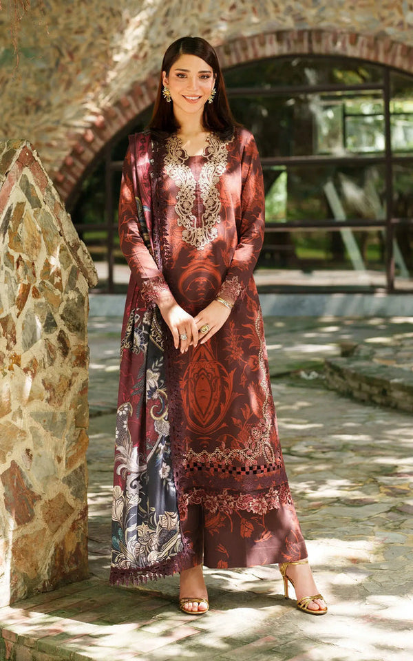 Crimson Chill – authentic Pakistani dress from the Asifa and Nabeel Meraki Winter 25 collection for women in the UK