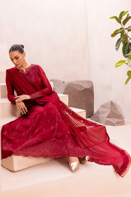Azure | Ensembles Embroidered Formals | Crimson Glow by Azure - Designer Dress - Type: Ladies Clothes - Available at Libayah - 100% Original