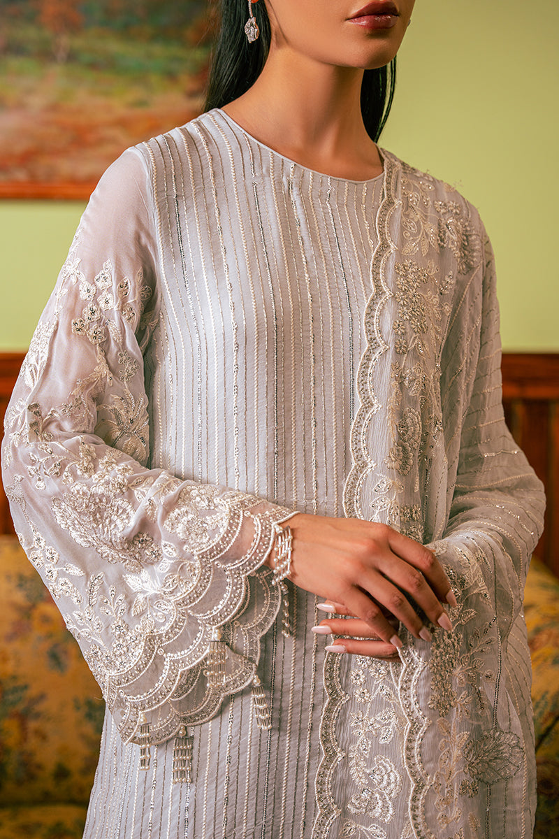 Cross Stitch | Luxe Atelier 24 | MUTED BLUE by Cross Stitch - Designer Dress - Type: Luxury - Available at Libayah - 100% Original