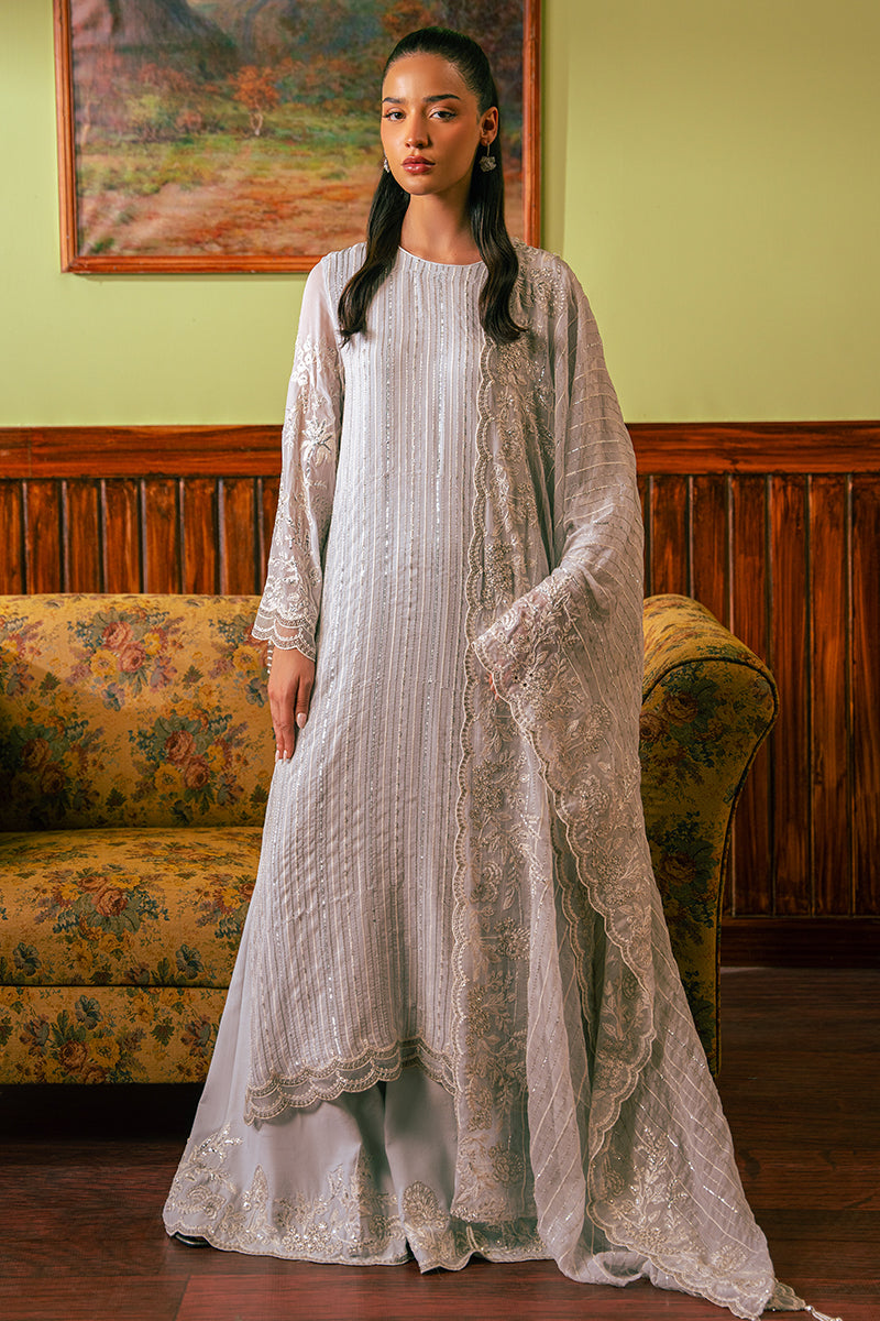 Cross Stitch | Luxe Atelier 24 | MUTED BLUE by Cross Stitch - Designer Dress - Type: Luxury - Available at Libayah - 100% Original