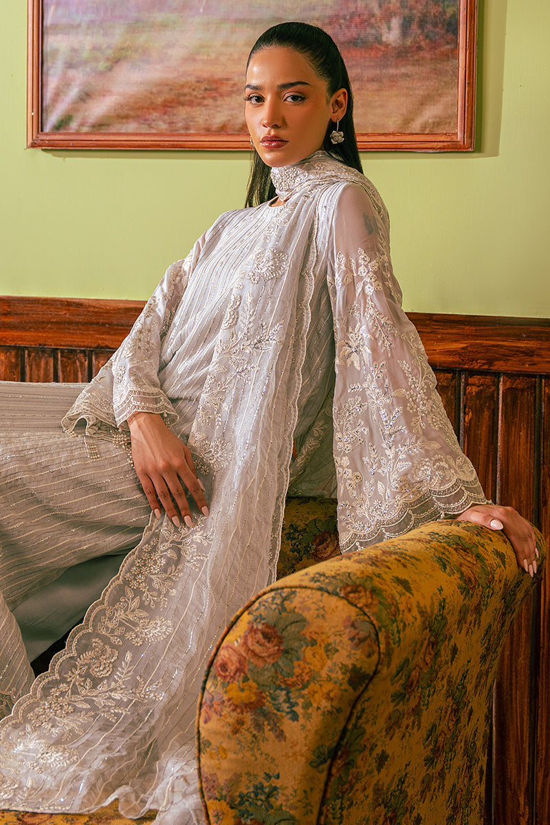 Cross Stitch | Luxe Atelier 24 | MUTED BLUE by Cross Stitch - Designer Dress - Type: Luxury - Available at Libayah - 100% Original