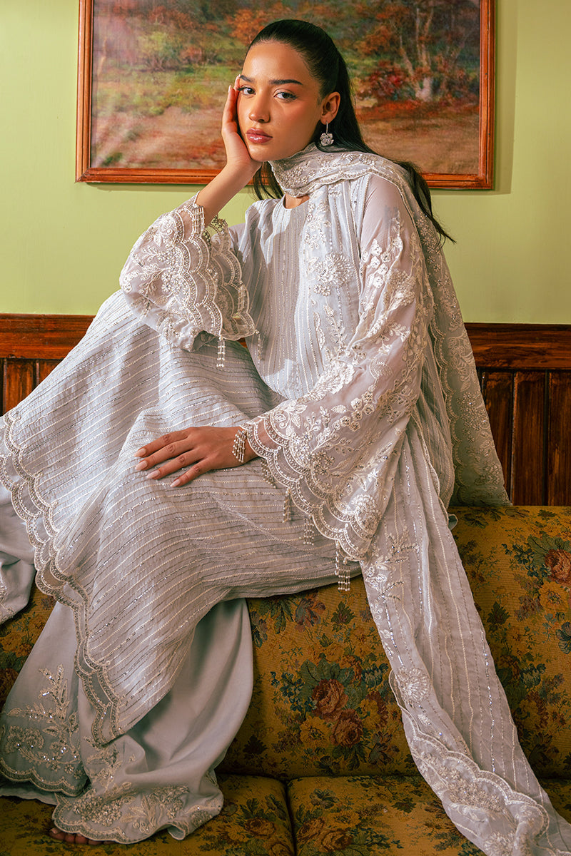 Cross Stitch | Luxe Atelier 24 | MUTED BLUE by Cross Stitch - Designer Dress - Type: Luxury - Available at Libayah - 100% Original