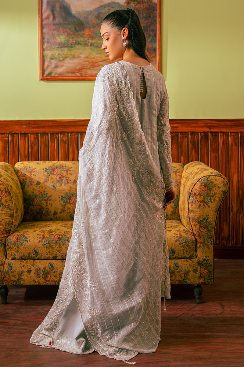 Cross Stitch | Luxe Atelier 24 | MUTED BLUE by Cross Stitch - Designer Dress - Type: Luxury - Available at Libayah - 100% Original