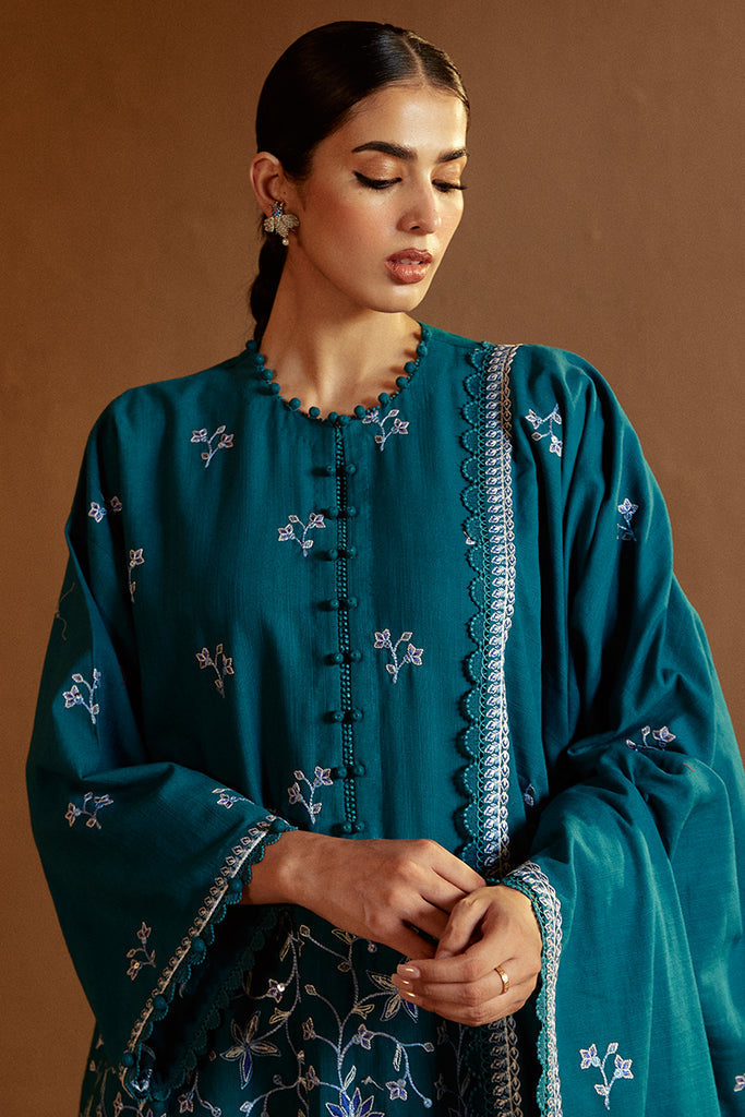 Cross Stitch | Winter Collection 24 |   TURQUOISE MEADOW by Cross Stitch - Designer Dress - Type: Ladies Clothes - Available at Libayah - 100% Original