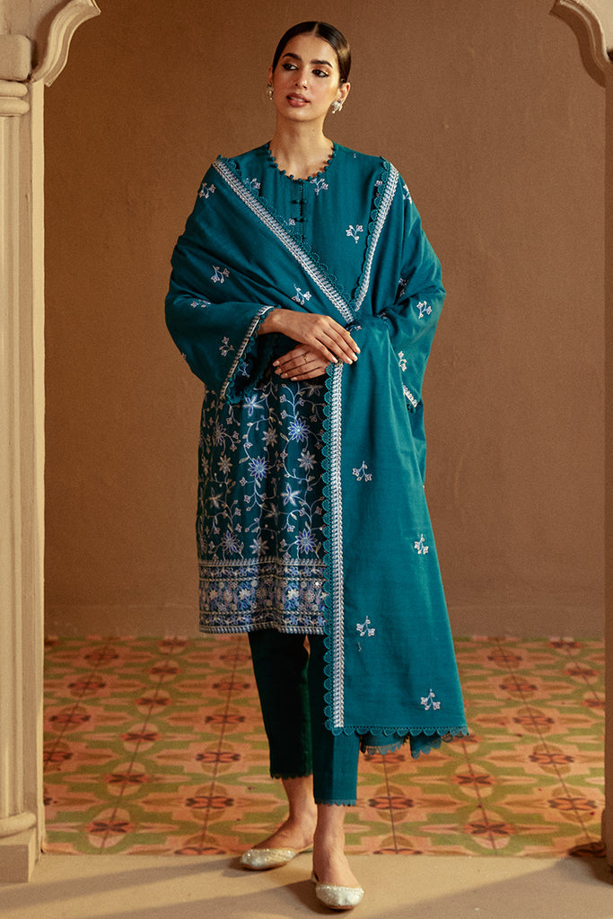 Cross Stitch | Winter Collection 24 |   TURQUOISE MEADOW by Cross Stitch - Designer Dress - Type: Ladies Clothes - Available at Libayah - 100% Original