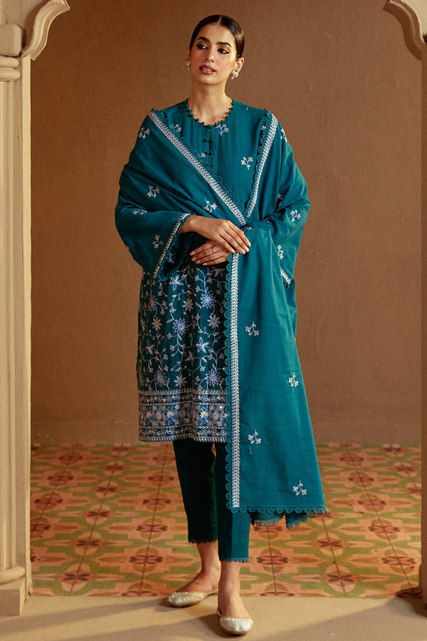 Cross Stitch | Winter Collection 24 |   TURQUOISE MEADOW by Cross Stitch - Designer Dress - Type: Ladies Clothes - Available at Libayah - 100% Original