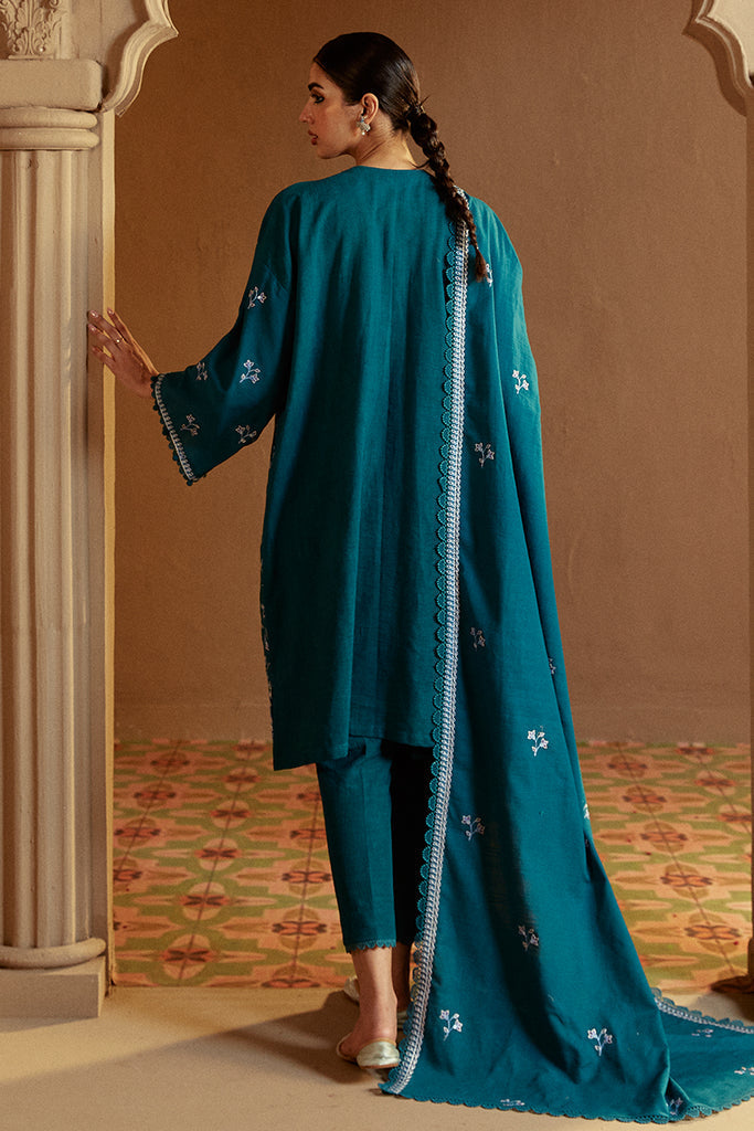 Cross Stitch | Winter Collection 24 |   TURQUOISE MEADOW by Cross Stitch - Designer Dress - Type: Ladies Clothes - Available at Libayah - 100% Original