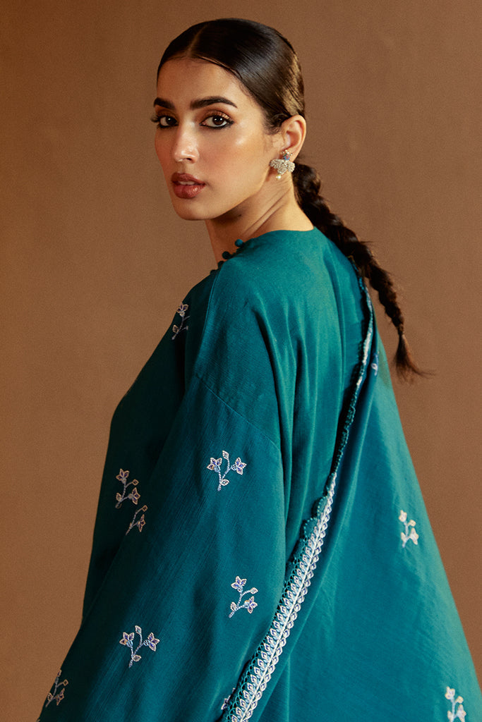 Cross Stitch | Winter Collection 24 |   TURQUOISE MEADOW by Cross Stitch - Designer Dress - Type: Ladies Clothes - Available at Libayah - 100% Original