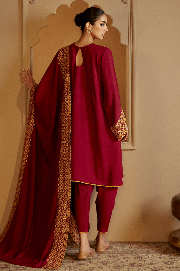 Cross Stitch | Winter Collection 24 |  REGAL ROSEWOOD by Cross Stitch - Designer Dress - Type: Ladies Clothes - Available at Libayah - 100% Original
