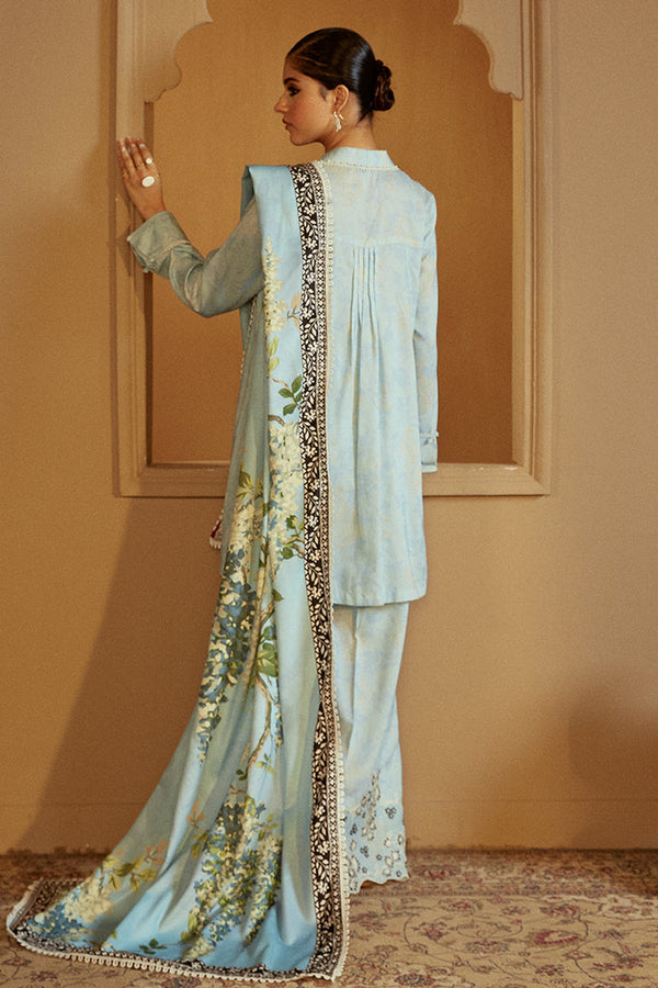 Cross Stitch | Winter Collection 24 |  AZURE WISTERIA by Cross Stitch - Designer Dress - Type: Ladies Clothes - Available at Libayah - 100% Original