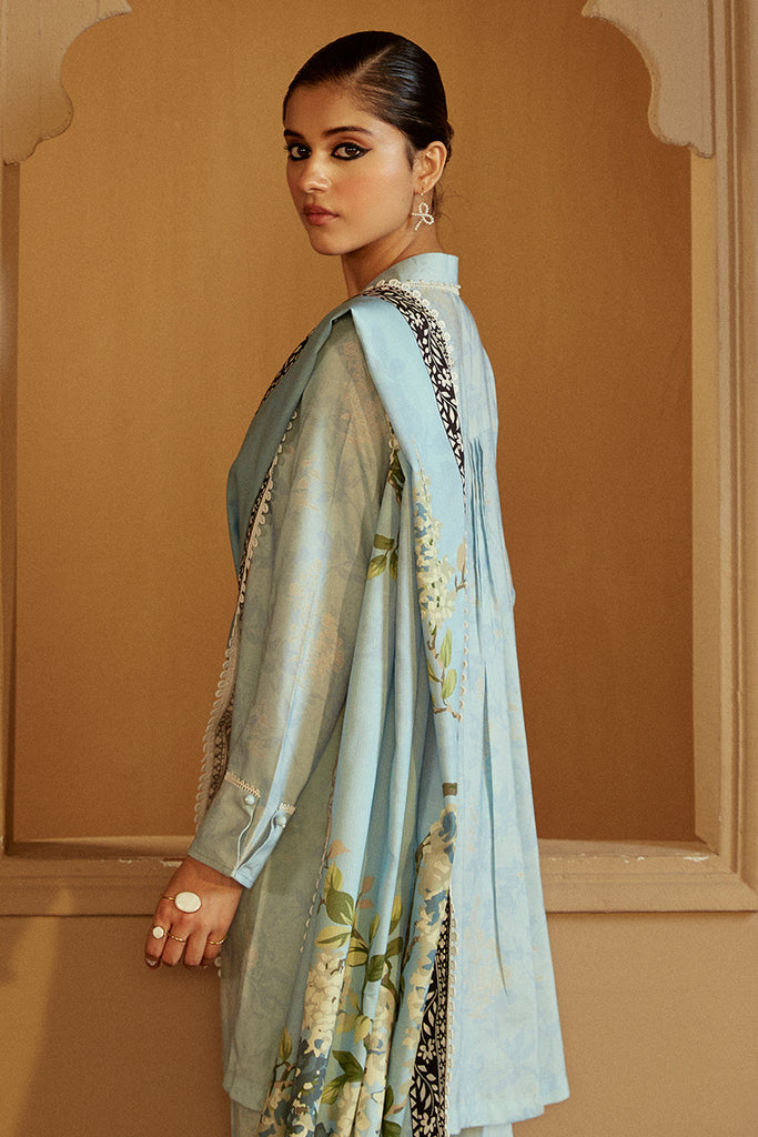 Cross Stitch | Winter Collection 24 |  AZURE WISTERIA by Cross Stitch - Designer Dress - Type: Ladies Clothes - Available at Libayah - 100% Original