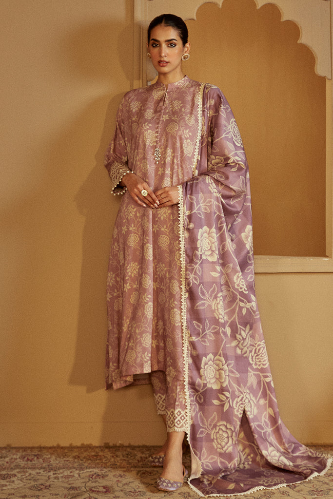 Cross Stitch | Winter Collection 24 |  DUSKY PURPLE by Cross Stitch - Designer Dress - Type: Ladies Clothes - Available at Libayah - 100% Original