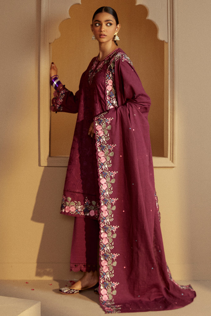 Cross Stitch | Winter Collection 24 |  PLUM RADIANCE by Cross Stitch - Designer Dress - Type: Ladies Clothes - Available at Libayah - 100% Original