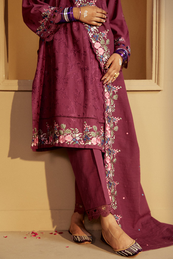 Cross Stitch | Winter Collection 24 |  PLUM RADIANCE by Cross Stitch - Designer Dress - Type: Ladies Clothes - Available at Libayah - 100% Original