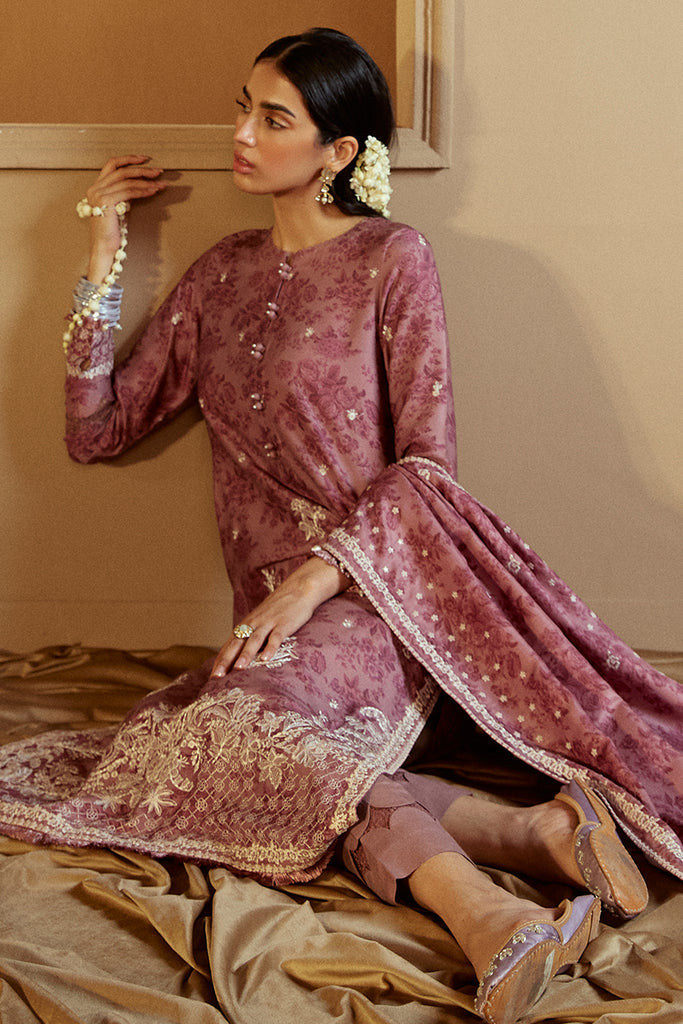 Cross Stitch | Winter Collection 24 |MAUVE DREAM by Cross Stitch - Designer Dress - Type: Ladies Clothes - Available at Libayah - 100% Original