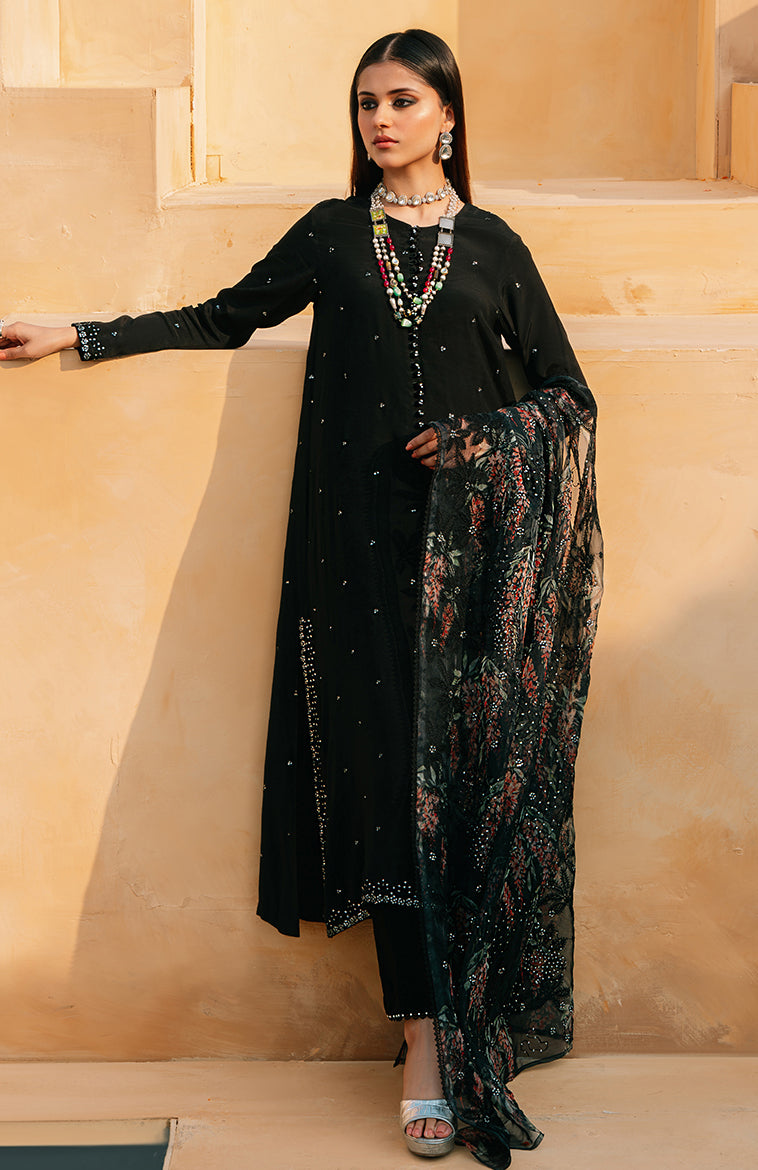 Cross Stitch | Eid Collection | BLACK DAHLIA by Cross Stitch - Designer Dress - Type: Ladies Clothes - Available at Libayah - 100% Original