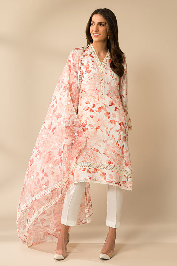 Cross Stitch | Eid Collection | CORAL IMPRESSION by Cross Stitch - Designer Dress - Type: Ladies Clothes - Available at Libayah - 100% Original