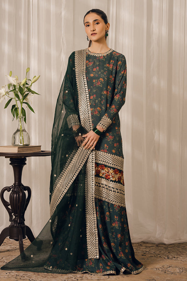 Cross Stitch | Eid Collection | EMERALD AISLE by Cross Stitch - Designer Dress - Type: Ladies Clothes - Available at Libayah - 100% Original