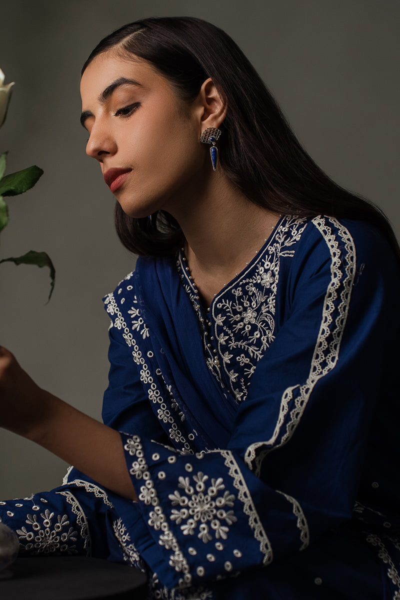 Cross Stitch | Eid Collection | MIDNIGHT BLUE by Cross Stitch - Designer Dress - Type: Ladies Clothes - Available at Libayah - 100% Original