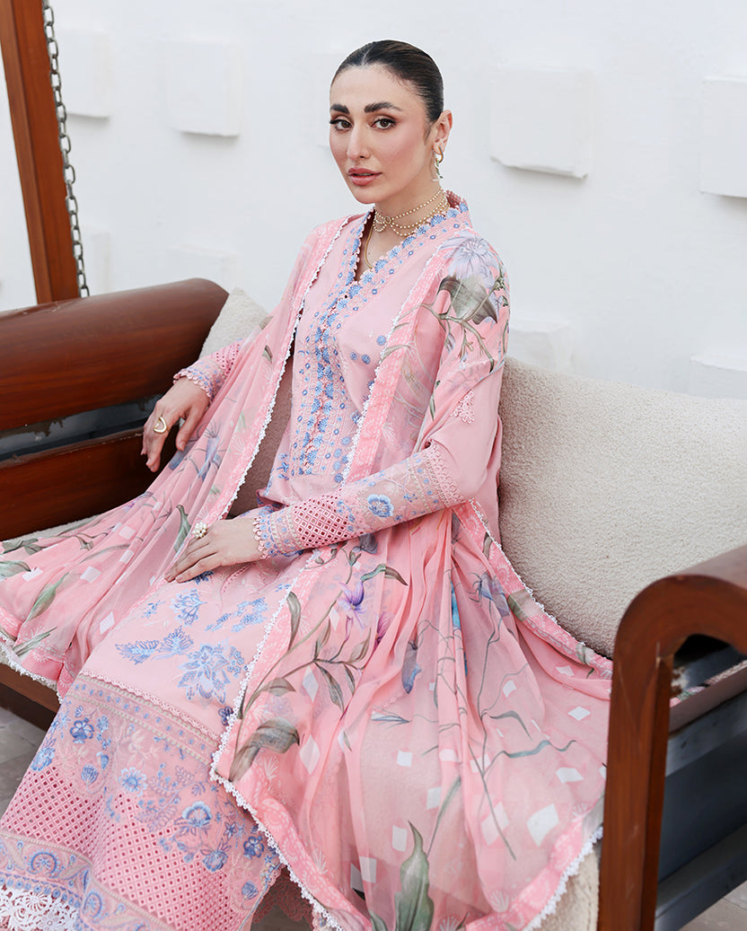 Roheenaz | Floral Reverie Luxury Lawn | Crystal Glow by Roheenaz - Designer Dress  - Type : Ladies Clothes - Available at Libayah - 100% Original 
