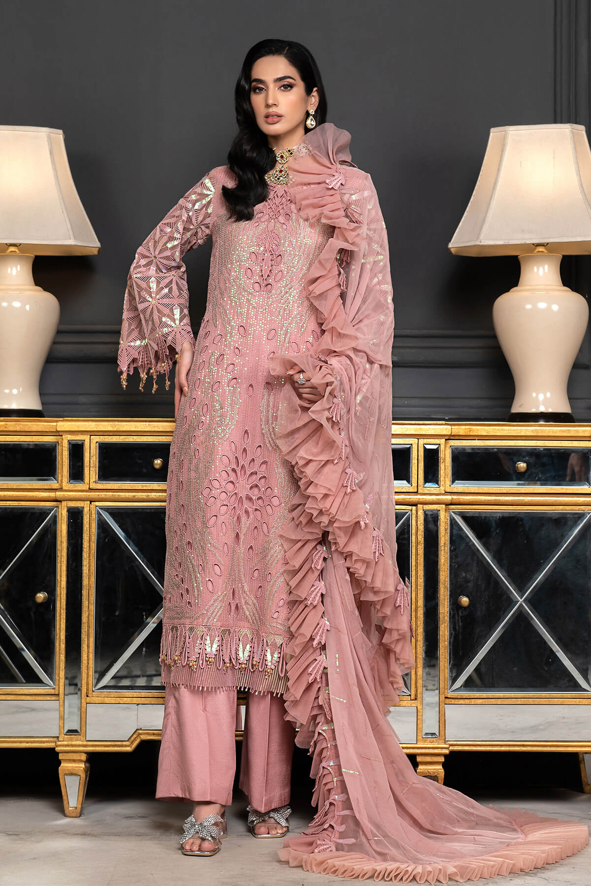 Janique | Luxury Collection 24 | D-011 Peachy Elegance by Janique - Designer Dress - Type: Ladies Clothes - Available at Libayah - 100% Original