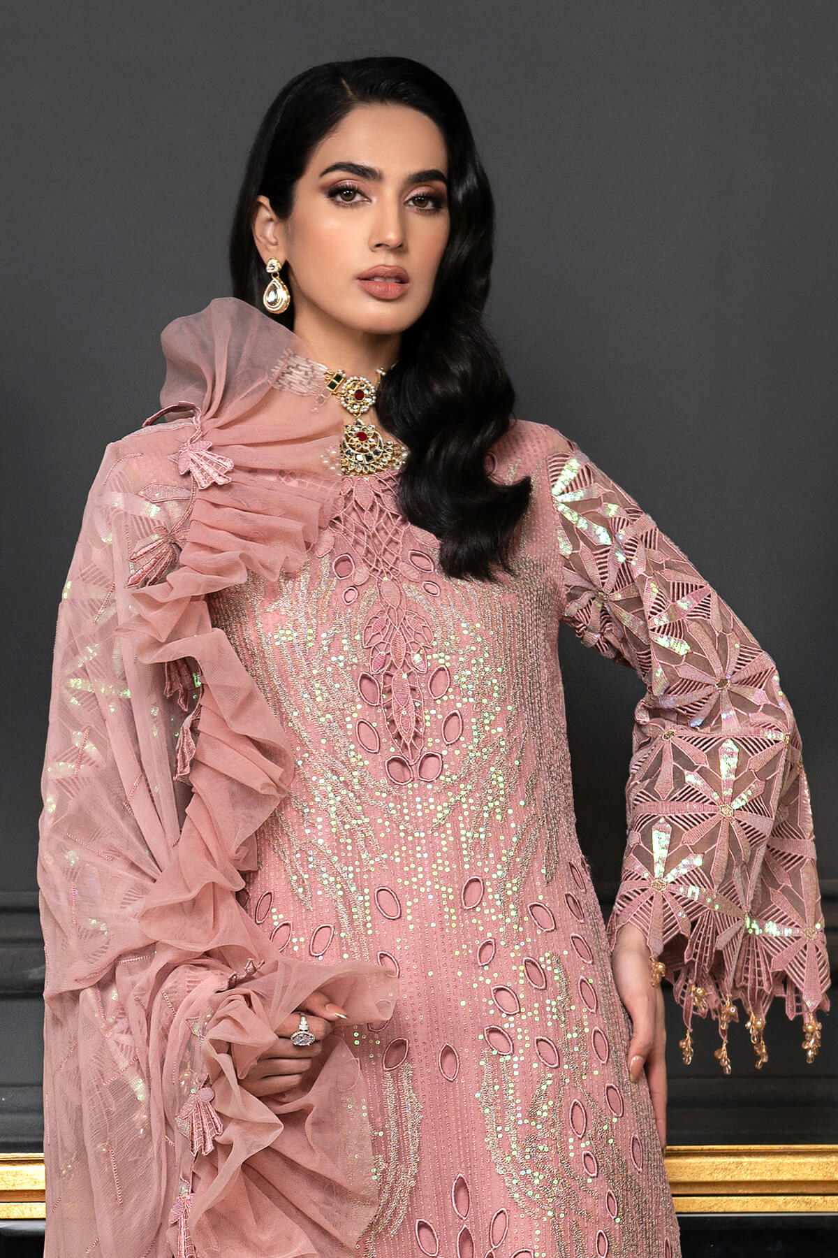 Janique | Luxury Collection 24 | D-011 Peachy Elegance by Janique - Designer Dress - Type: Ladies Clothes - Available at Libayah - 100% Original