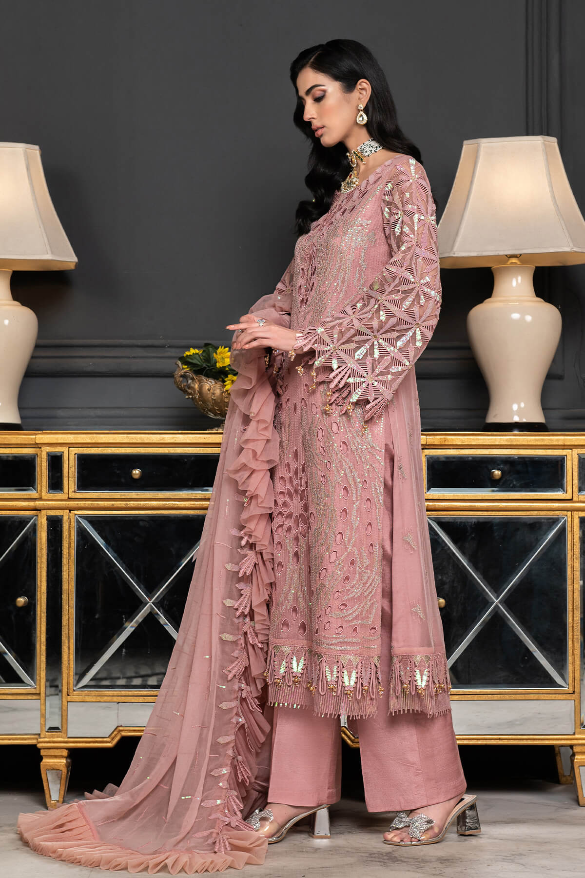 Janique | Luxury Collection 24 | D-011 Peachy Elegance by Janique - Designer Dress - Type: Ladies Clothes - Available at Libayah - 100% Original