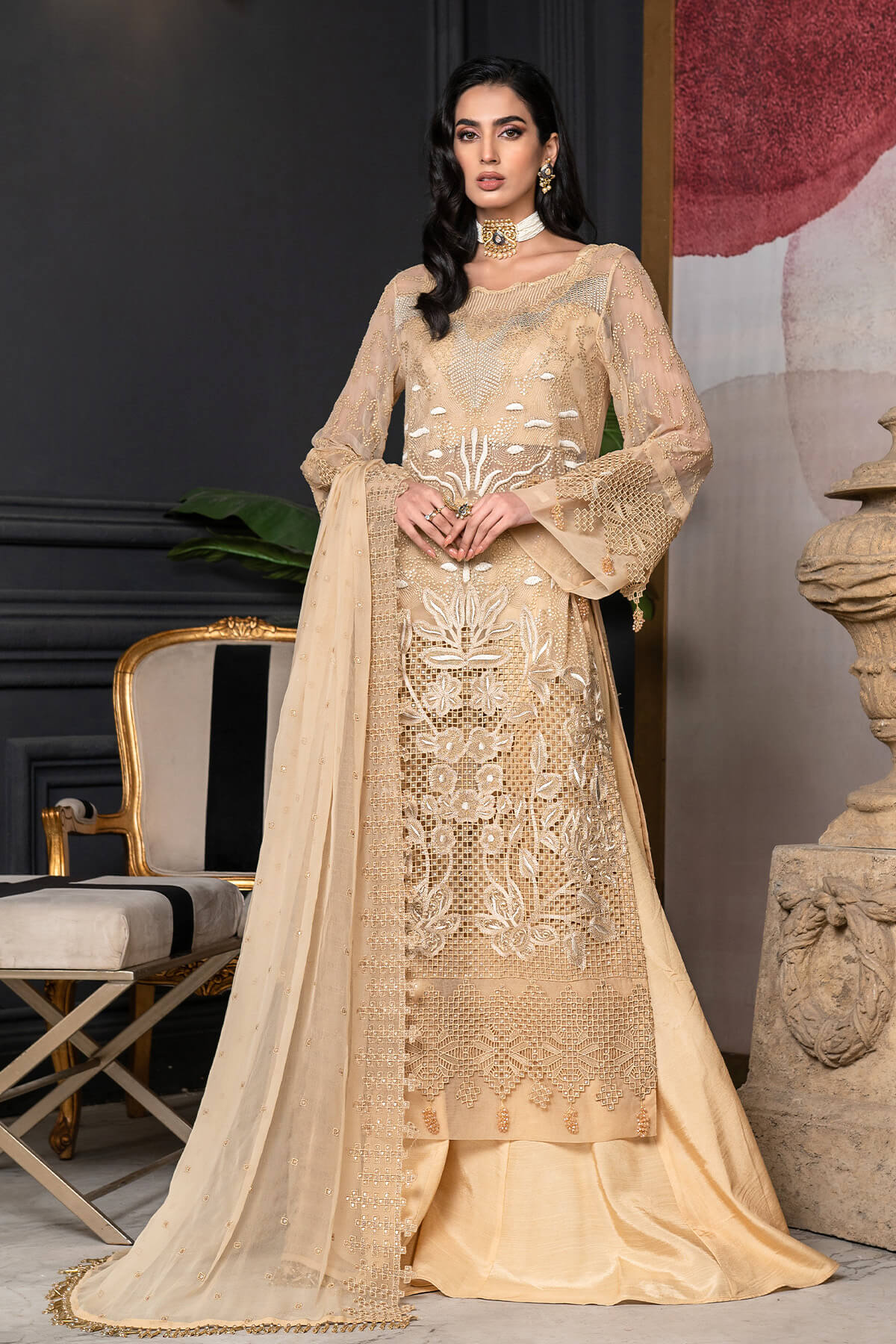 Janique | Luxury Collection 24 | D-016 Silk Sandstone by Janique - Designer Dress - Type: Ladies Clothes - Available at Libayah - 100% Original