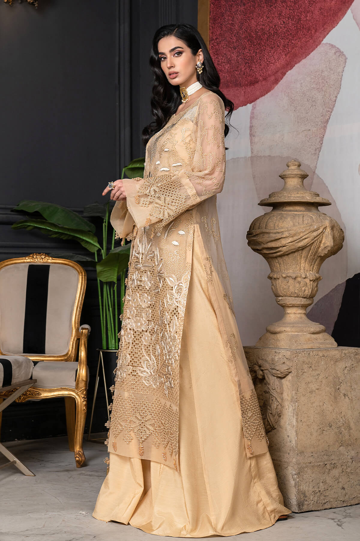 Janique | Luxury Collection 24 | D-016 Silk Sandstone by Janique - Designer Dress - Type: Ladies Clothes - Available at Libayah - 100% Original