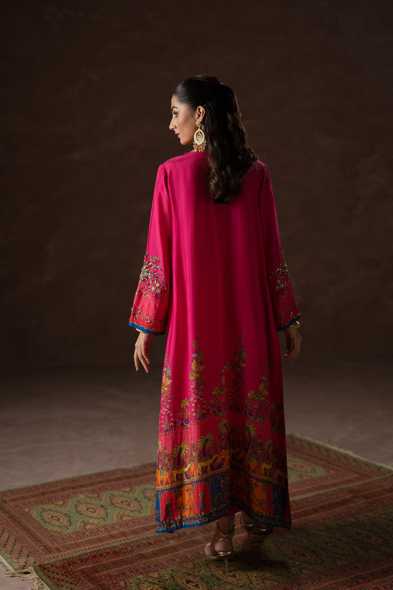 Ammara Khan | Symphony 24 | HOT PINK PARTY KAFTAN SET (D-02) by Ammara Khan - Designer Dress - Type: Ladies Clothes - Available at Libayah - 100% Original