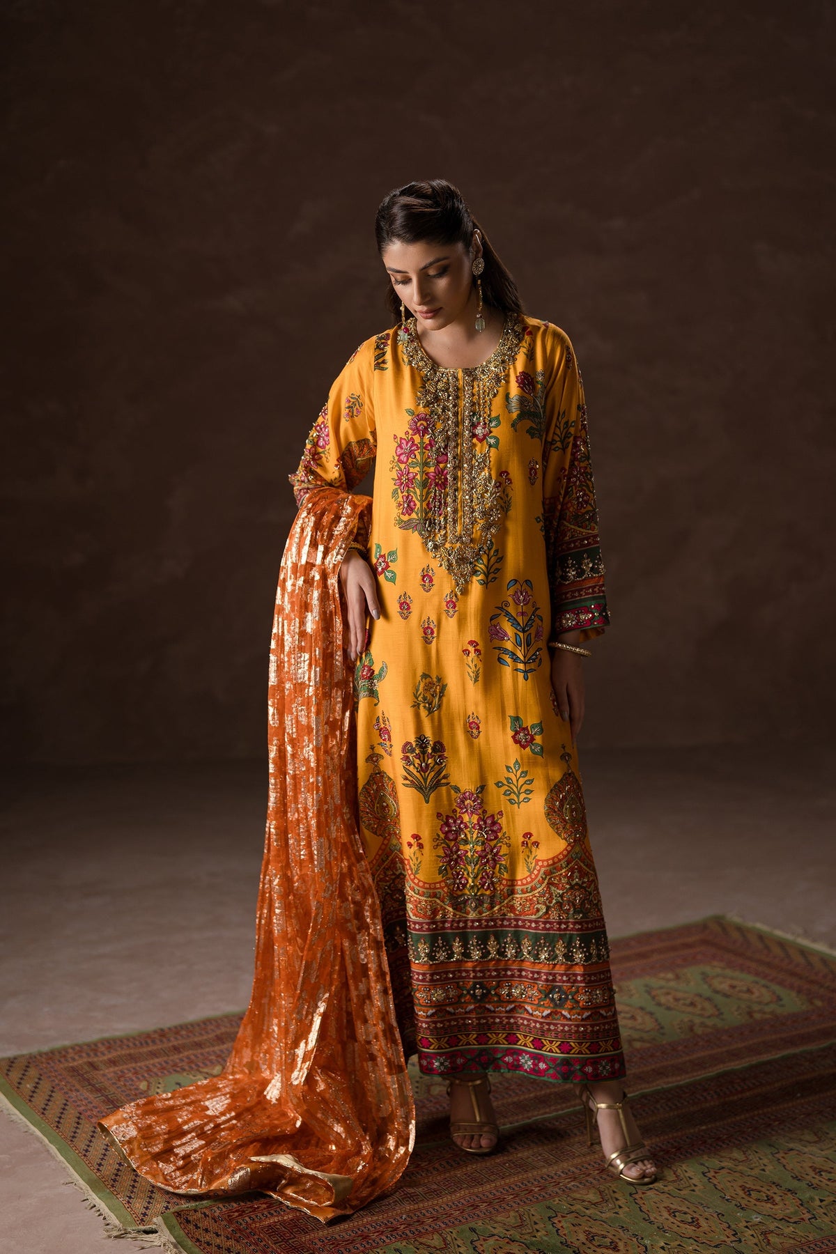 Ammara Khan | Symphony 24 | EASTERN BEAUTY KAFTAN SET (D-03) by Ammara Khan - Designer Dress - Type: Ladies Clothes - Available at Libayah - 100% Original
