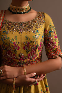 Ammara Khan | Ronaq Luxury Formals | Mehndi Charm Peshwas (D-04) by Ammara Khan - Designer Dress - Type: Ladies Clothes - Available at Libayah - 100% Original