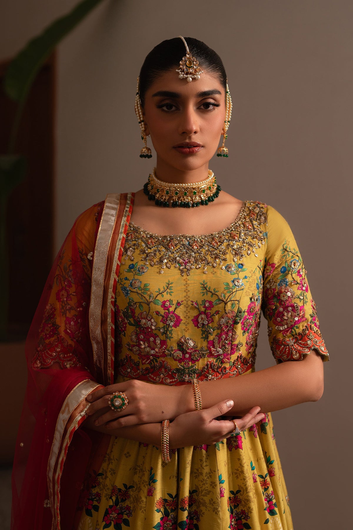 Ammara Khan | Ronaq Luxury Formals | Mehndi Charm Peshwas (D-04) by Ammara Khan - Designer Dress - Type: Ladies Clothes - Available at Libayah - 100% Original