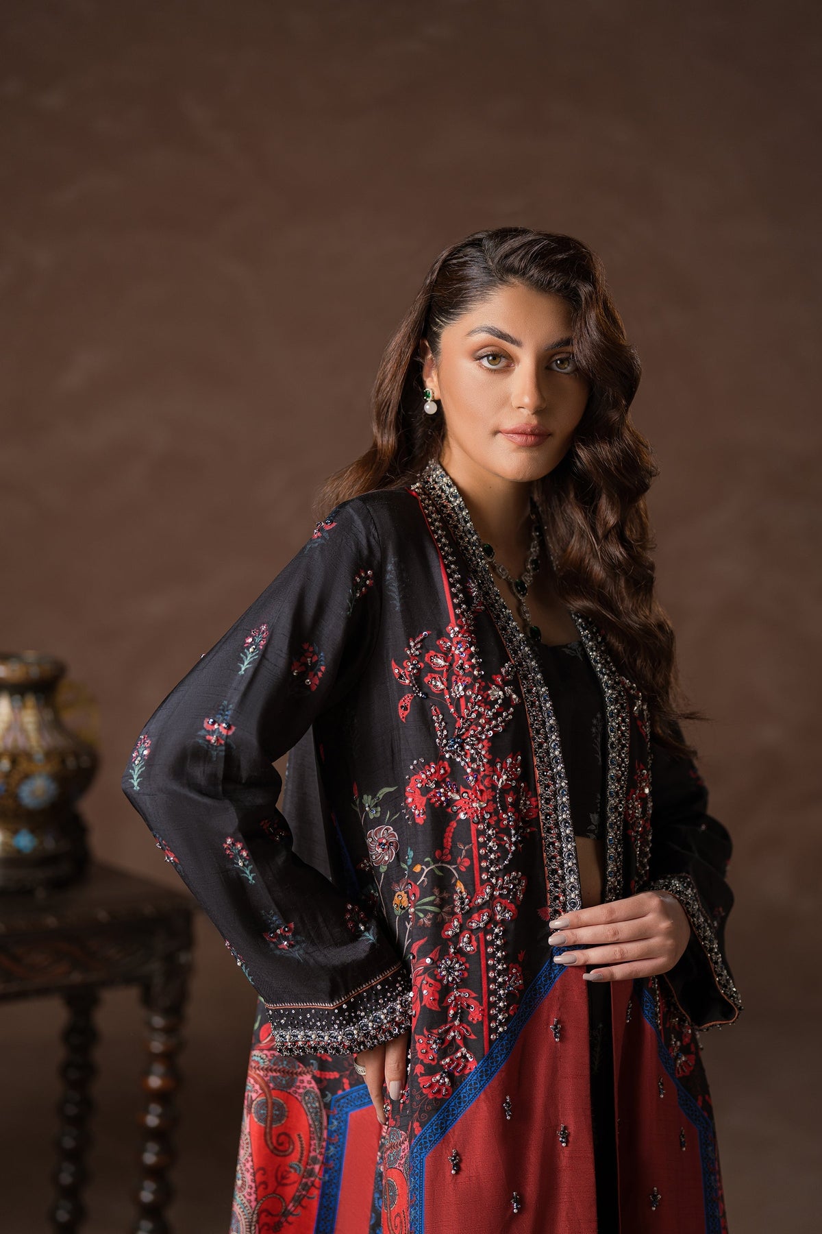 Ammara Khan | Symphony 24 | COSMOPOLITAN JACKET CO-ORD PRINT SET (D-05) by Ammara Khan - Designer Dress - Type: Ladies Clothes - Available at Libayah - 100% Original