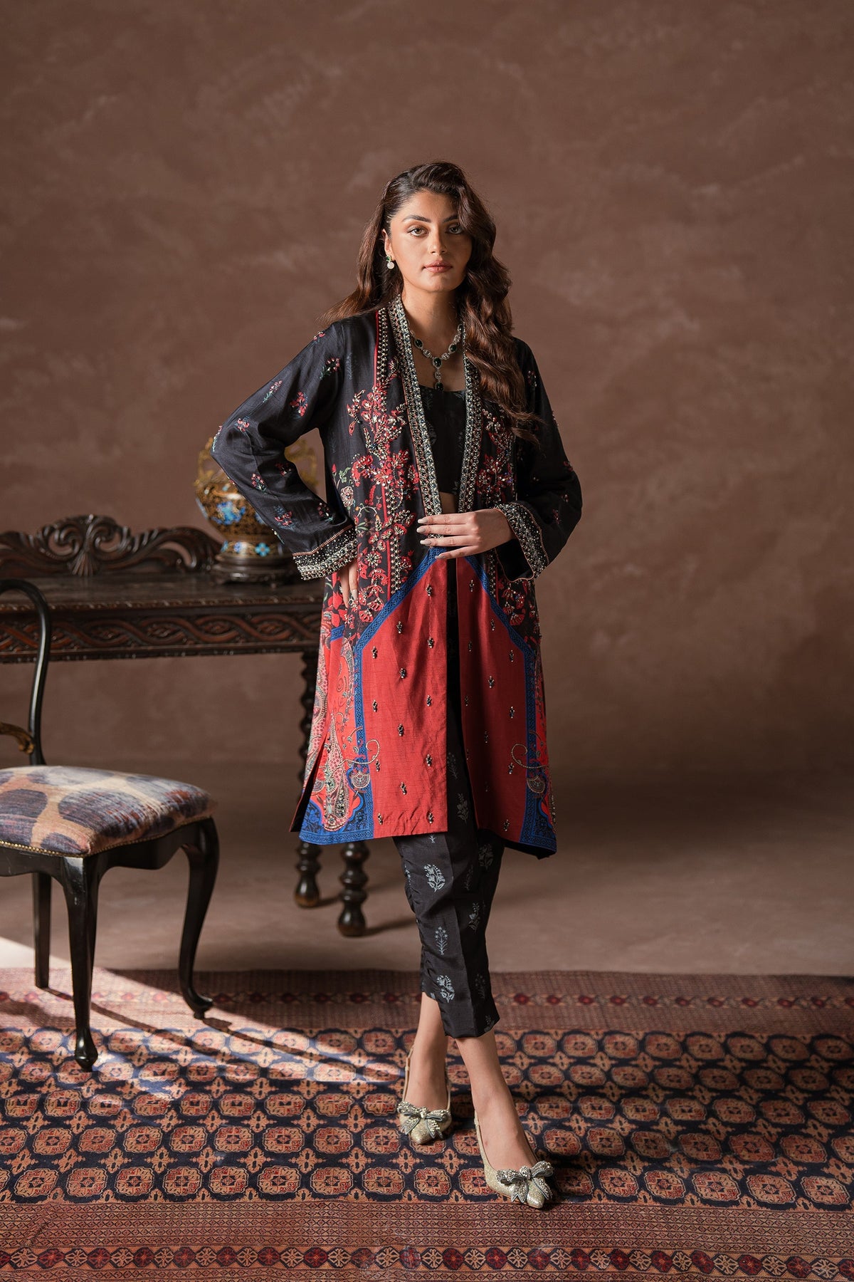 Ammara Khan | Symphony 24 | COSMOPOLITAN JACKET CO-ORD PRINT SET (D-05) by Ammara Khan - Designer Dress - Type: Ladies Clothes - Available at Libayah - 100% Original