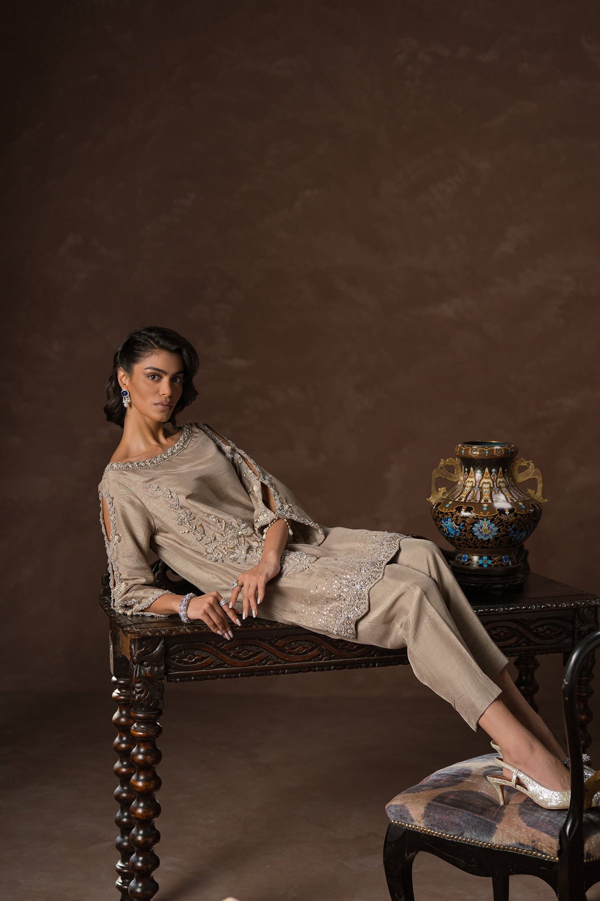 Ammara Khan | Symphony 24 | SMART SPARKLE CO-ORD SET (D-07) by Ammara Khan - Designer Dress - Type: Ladies Clothes - Available at Libayah - 100% Original