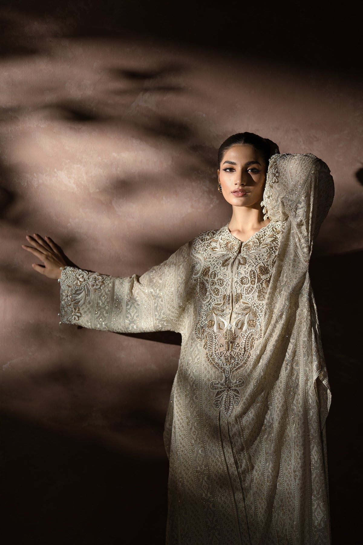 Ammara Khan | Symphony 24 | TIMELESS ELEGANCE KAFTAN SET (D-09) by Ammara Khan - Designer Dress - Type: Ladies Clothes - Available at Libayah - 100% Original