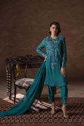 Ammara Khan | Symphony 24 | TEAL BEAUTY SET (D-10) by Ammara Khan - Designer Dress - Type: Ladies Clothes - Available at Libayah - 100% Original
