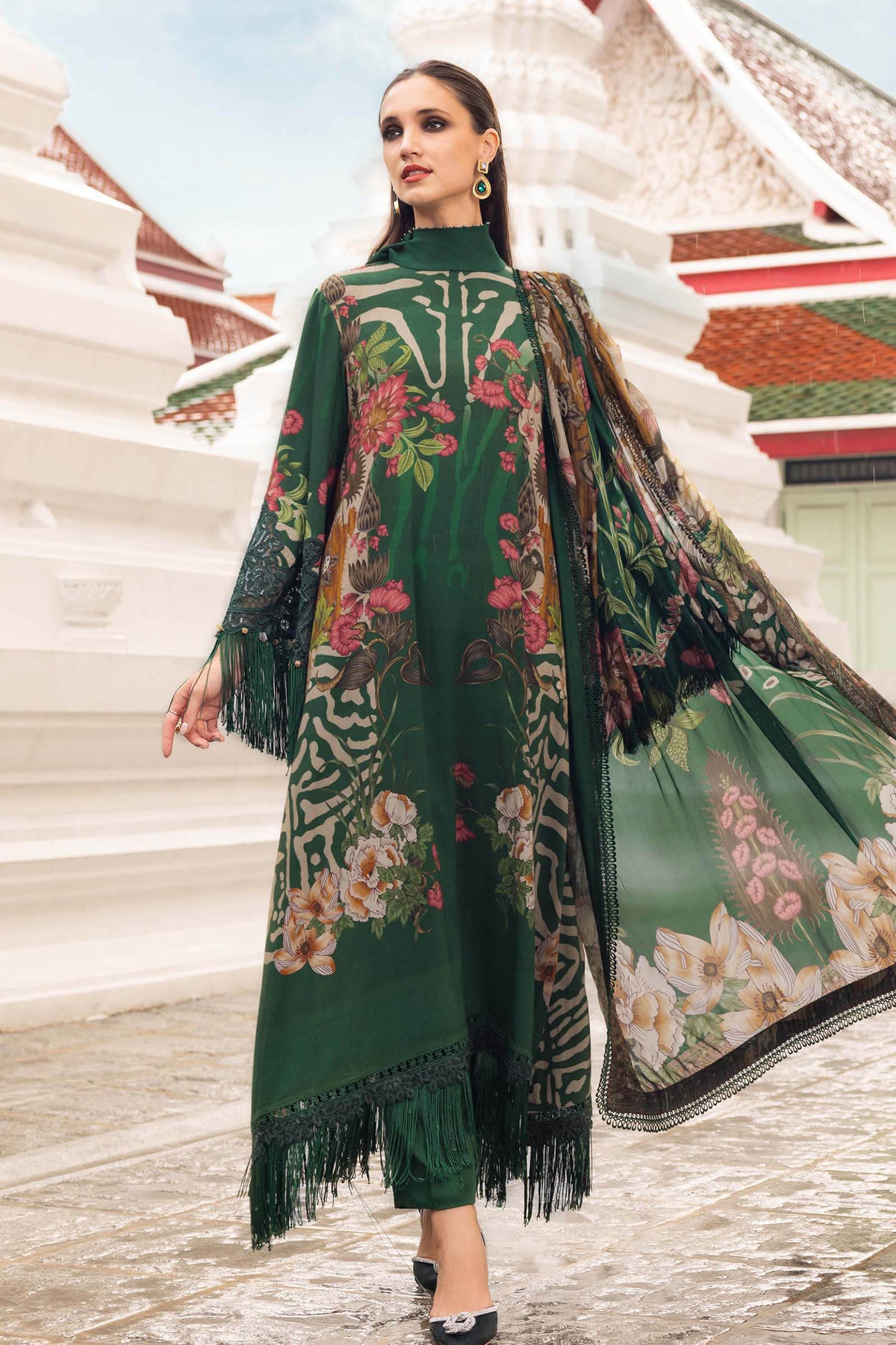 Maria B | M Prints Winter 25 | MPT-2810-A by Maria B - Designer Dress  - Type : Ladies Clothes - Available at Libayah - 100% Original 