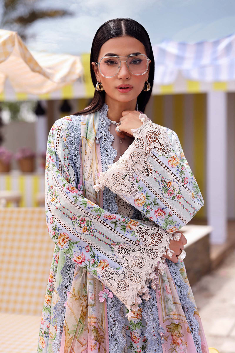 Maria B | M Prints 26 | MPT-3010-B by Maria B - Designer Dress  - Type : Ladies Clothes - Available at Libayah - 100% Original 