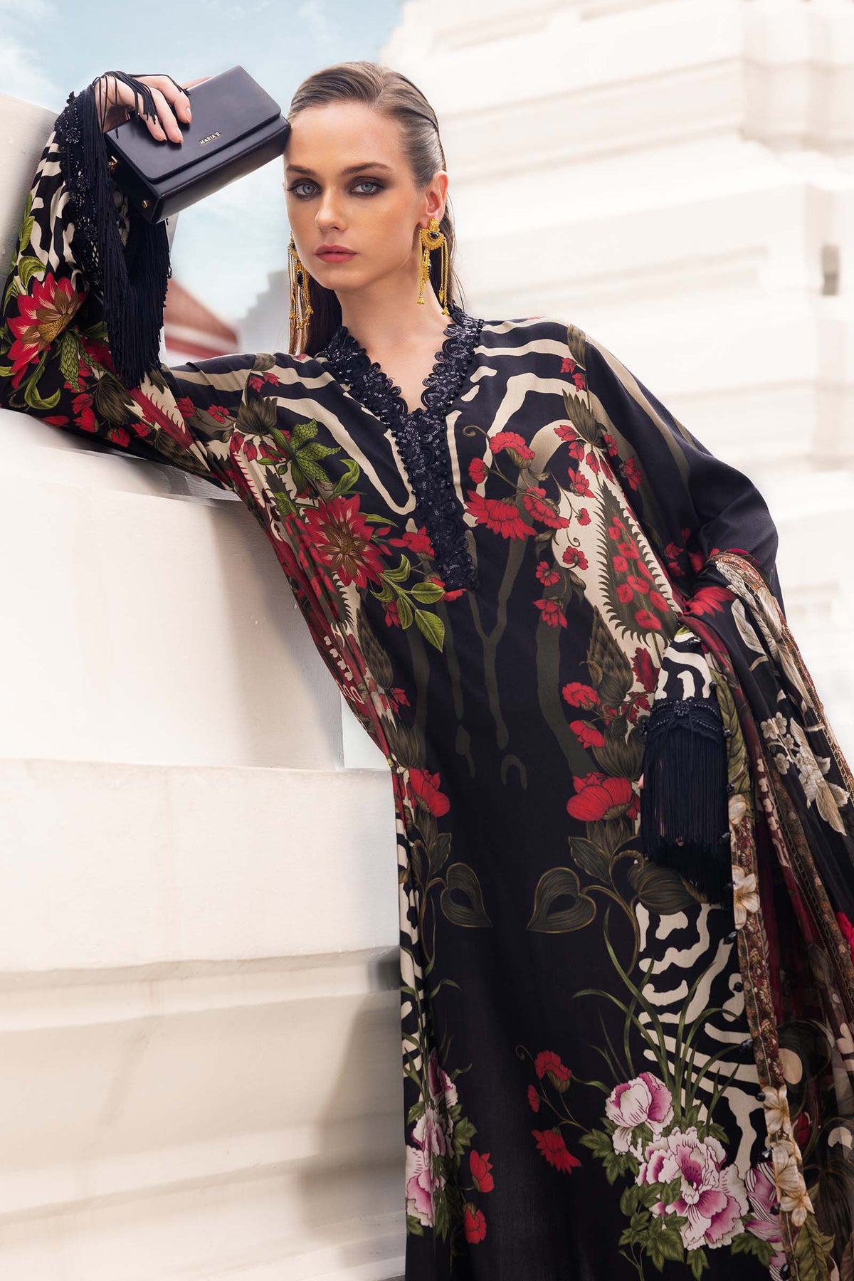 Maria B | M Prints Winter 25 | MPT-2810-B by Maria B - Designer Dress  - Type : Ladies Clothes - Available at Libayah - 100% Original 