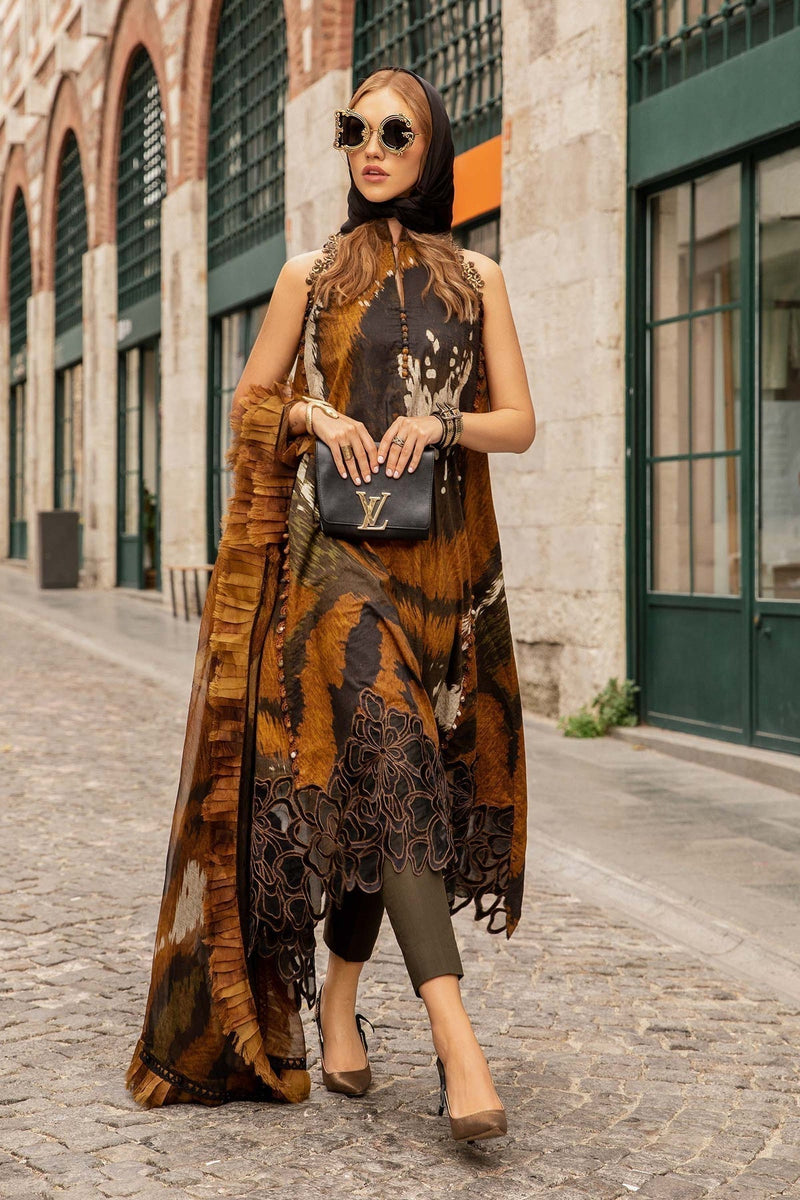 Maria B | M Prints Fall Edit 24 | MPT-2310-B by Maria B - Designer Dress  - Type : Ladies Clothes - Available at Libayah - 100% Original 