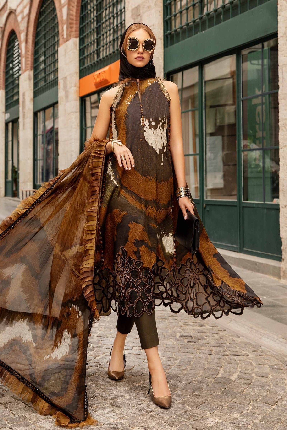 Maria B | M Prints Fall Edit 24 | MPT-2310-B by Maria B - Designer Dress  - Type : Ladies Clothes - Available at Libayah - 100% Original 