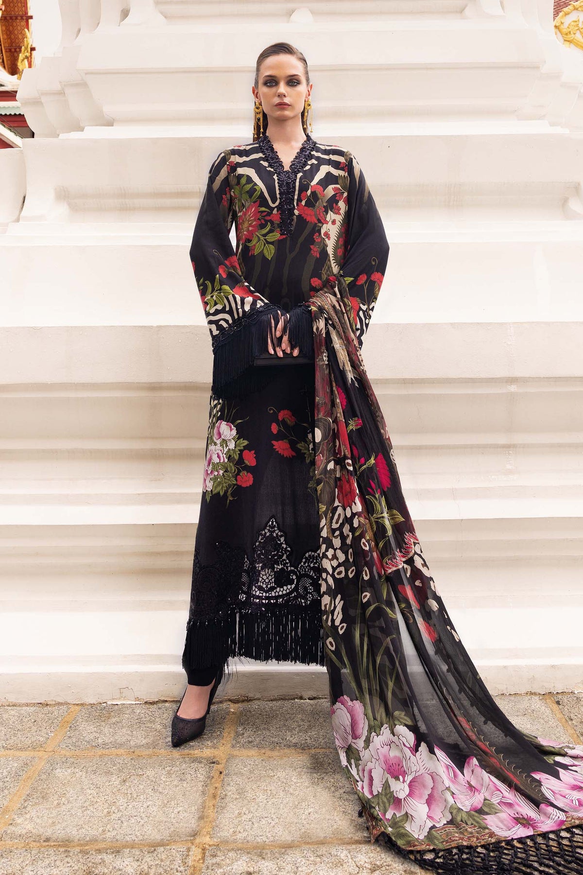Maria B | M Prints Winter 25 | MPT-2810-B by Maria B - Designer Dress  - Type : Ladies Clothes - Available at Libayah - 100% Original 