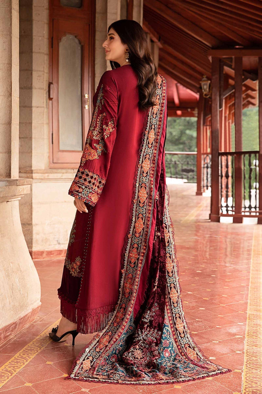 Maria B | Winter Luxe 24 | Velvet DL-1210 by Maria B - Designer Dress  - Type : Ladies Clothes - Available at Libayah - 100% Original 