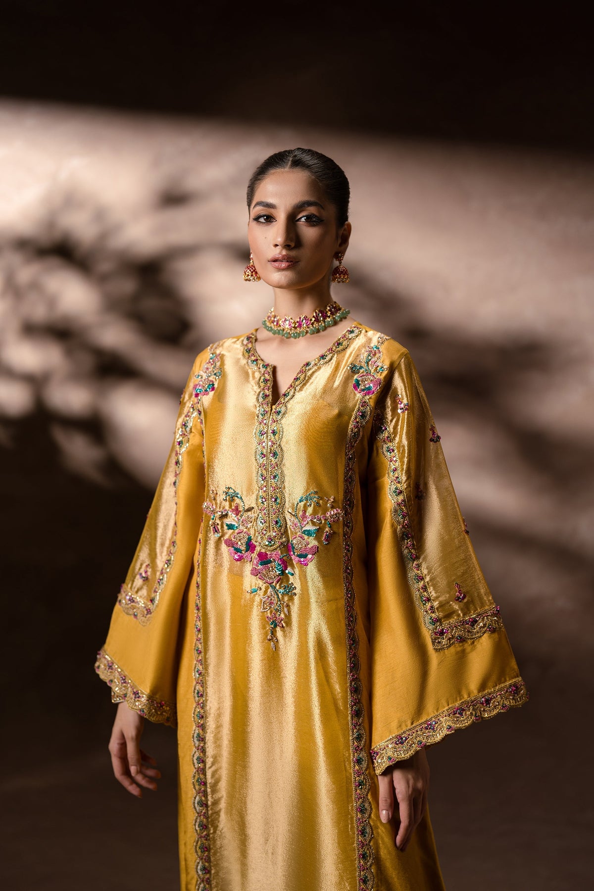 Ammara Khan | Symphony 24 | GOLDEN GARDEN KAFTAN SET (D-11) by Ammara Khan - Designer Dress - Type: Ladies Clothes - Available at Libayah - 100% Original