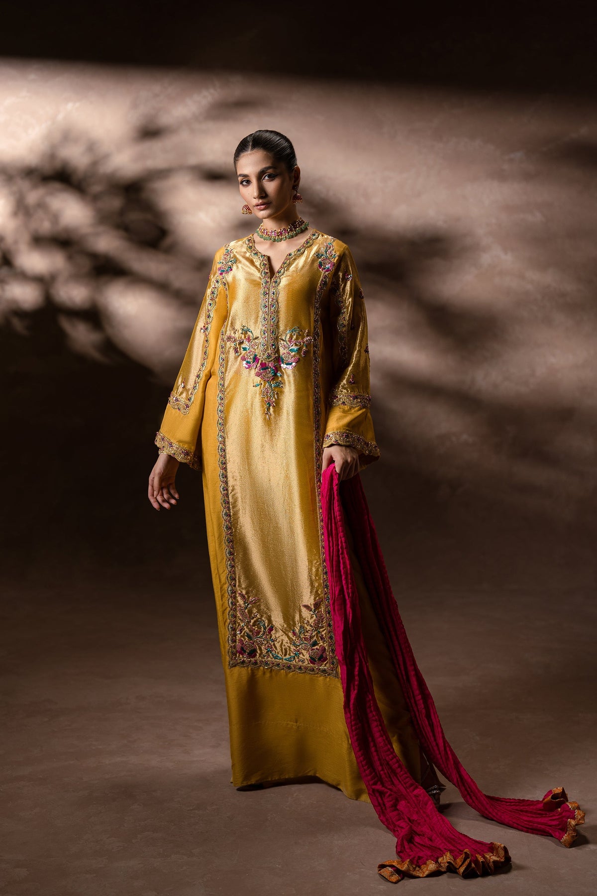 Ammara Khan | Symphony 24 | GOLDEN GARDEN KAFTAN SET (D-11) by Ammara Khan - Designer Dress - Type: Ladies Clothes - Available at Libayah - 100% Original