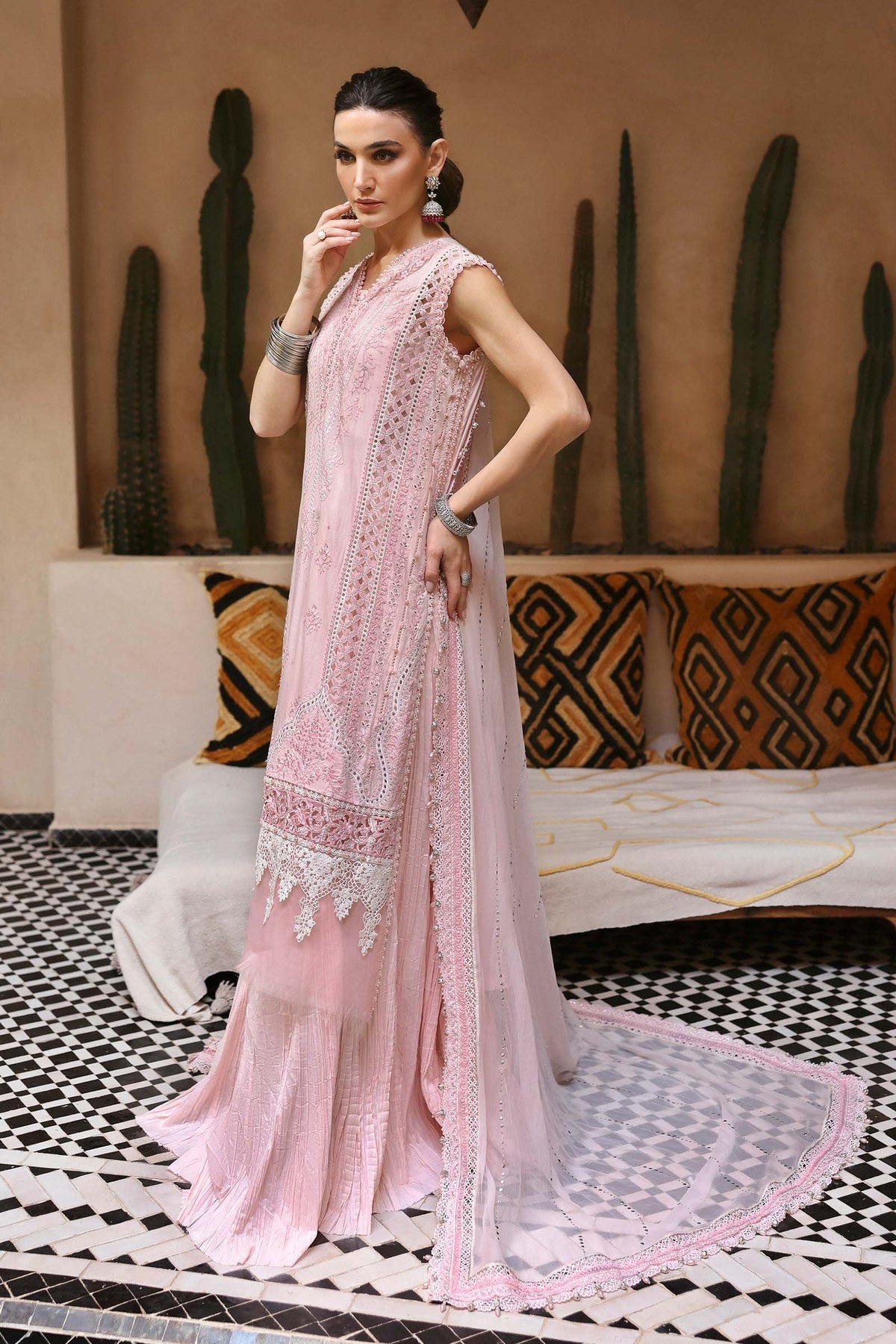 Maria B | Luxury Lawn 25 | D-2511-A by Maria B - Designer Dress - Type: Ladies Clothes - Available at Libayah - 100% Original